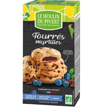 Visuel 1 du produit Fourrés aux myrtilles bio vegan Le Moulin du Pivert - 175 g