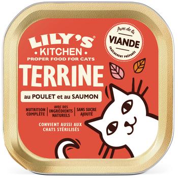 Visuel 1 du produit Terrine au saumon et poulet avec crevettes pour chat Lily’s Kitchen - 85 g
