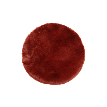 Visuel 1 du produit Set de table rond en fausse fourrure bordeaux - Ø 38 cm