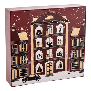 Visuel 1 du produit Calendrier de l’Avent en papier rouge et vert - 33,7 x 8,3 x 32,4 cm