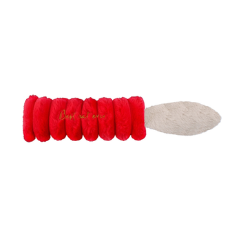Visuel 1 du produit Jouet de Noël pour chat peluche tissu velours long coloris rouge et blanc avec herbe-aux-chats Wouapy