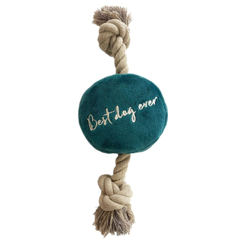 Visuel 1 du produit Jouet de Noël pour chien peluche coloris vert boule décor et corde Wouapy