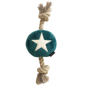 Visuel 1 du produit Jouet de Noël pour chien peluche coloris vert boule décor et corde Wouapy