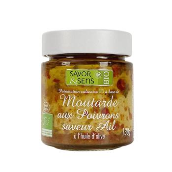 Visuel 1 du produit Moutarde bio aux poivrons avec une pointe d'ail 130 g