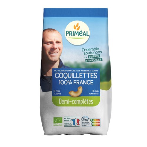 Visuel 1 du produit Coquillettes demi-complètes bio 500 g PRIMEAL