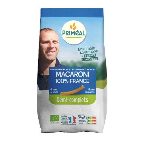 Visuel 1 du produit Macaronis demi complets 500 g PRIMEAL