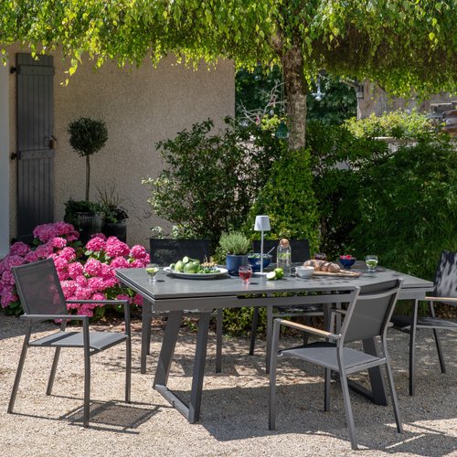 Visuel 7 du produit Table Malo avec 2 rallonges en aluminium - 180 x 230 x 280 x 100 cm