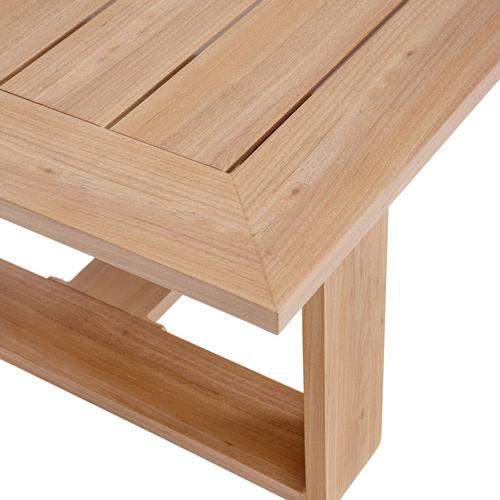 Visuel 3 du produit Salon de jardin en aluminium effet bois et coton coloris gris Cannes - 4 éléments (canapé, table basse et deux fauteuils)
