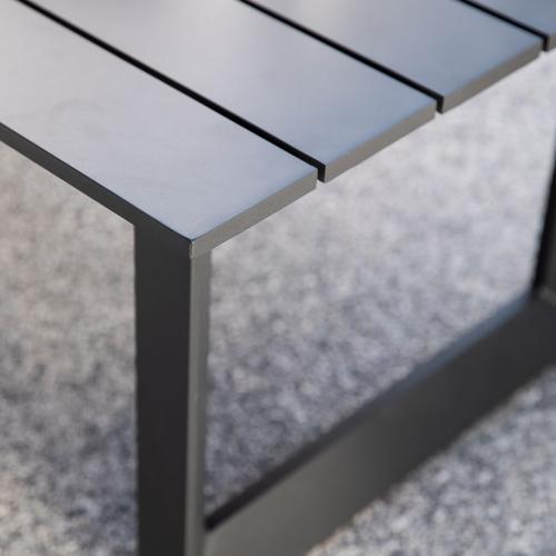 Visuel 3 du produit Salon de jardin dossier haut en aluminium coloris anthracite Hoya - 4 éléments (canapé, table basse et deux fauteuils)