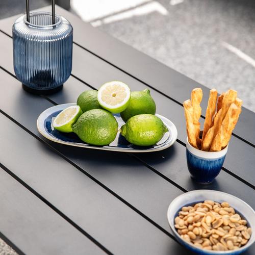 Visuel 5 du produit Salon de jardin dossier haut en aluminium coloris anthracite Hoya - 4 éléments (canapé, table basse et deux fauteuils)