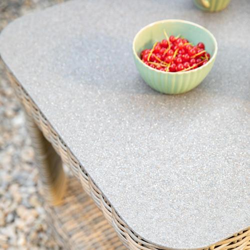 Visuel 3 du produit Salon de jardin en résine coloris beige Vérando - 4 éléments (canapé, table basse et deux fauteuils)