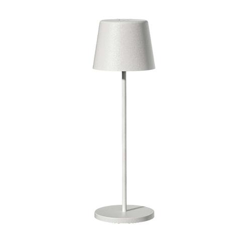 Visuel 1 du produit Lampe de table touch sans fil en aluminium blanc Kelly White - Ø 10 x H 38 cm