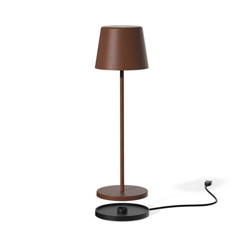 Visuel 2 du produit Lampe de table touch sans fil en aluminium marron Kelly Vintage - Ø 10 x H 38 cm