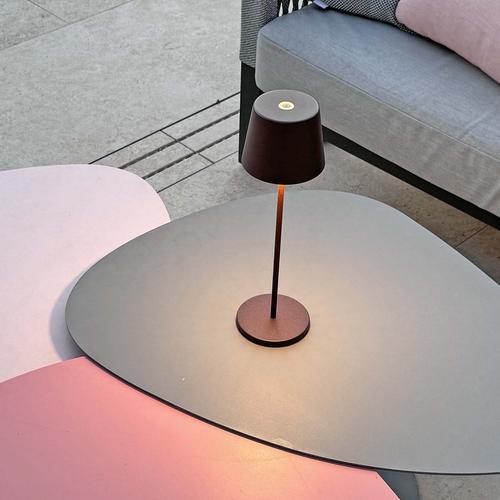 Visuel 4 du produit Lampe de table touch sans fil en aluminium marron Kelly Vintage - Ø 10 x H 38 cm