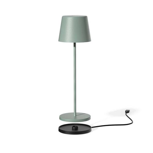 Visuel 2 du produit Lampe de table touch sans fil en aluminium vert Kelly Olive - Ø 10 x H 38 cm