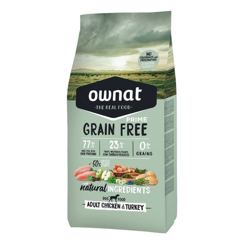 Visuel 1 du produit Croquette pour chien adulte Grain Free Prime à la volaille Ownat - 3 kg