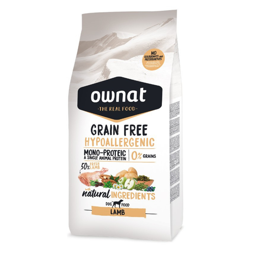 Visuel 1 du produit Croquette pour chien adulte sensible Grain Free à l'agneau Ownat - 3 kg