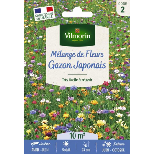 Visuel 1 du produit Gazon japonais Mélange de fleurs à semer Vilmorin - graines à semer pour 10 m² de surface