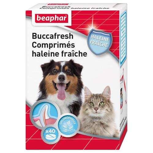 Visuel 1 du produit Comprimés haleine fraîche pour le chien et le chat coloris blanc Buccafresh Beaphar – x 40