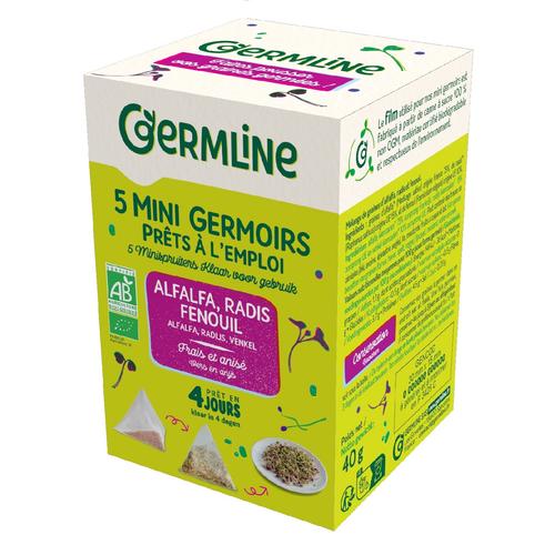 Visuel 1 du produit Mini germoirs alfalfa radis fenouil en boîte Germline - 5 x 8 g