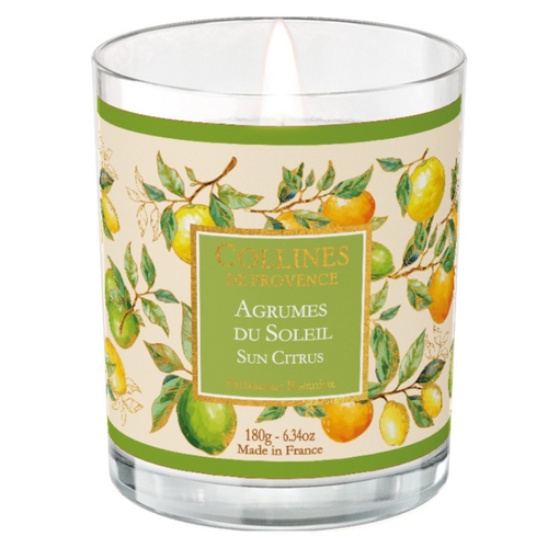 Visuel 1 du produit Bougie parfumée Collines de Provence collection Estivale senteur Agrumes du soleil - 180 g