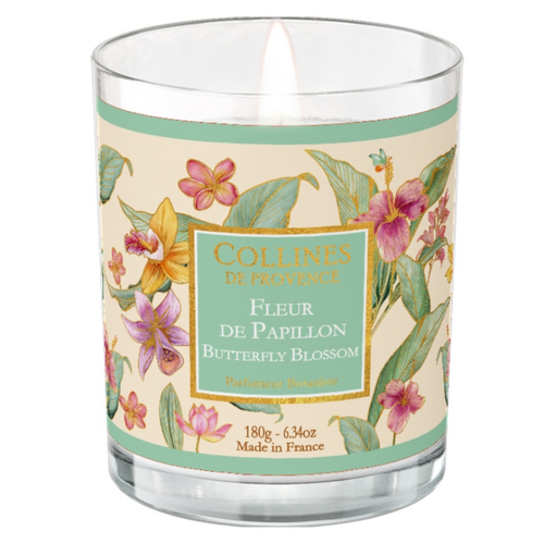 Visuel 1 du produit Bougie parfumée Collines de Provence collection Estivale senteur Fleur de papillon - 180 g