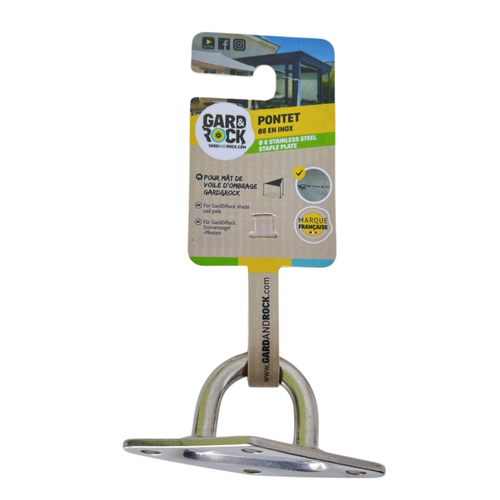 Visuel 3 du produit Pontet pour voile d'ombrage coloris gris en inox Gard&Rock - Ø 8 mm