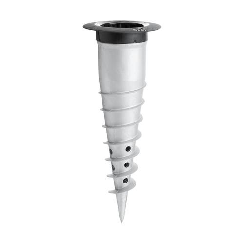 Visuel 1 du produit Base d'ancrage en aluminium à visser ou à sceller pour parasols, tonnelles, pieds de parasol, poteaux de hamacs et mâts de voile d'ombrage Gard&Rock - Ø 11 x 30 cm