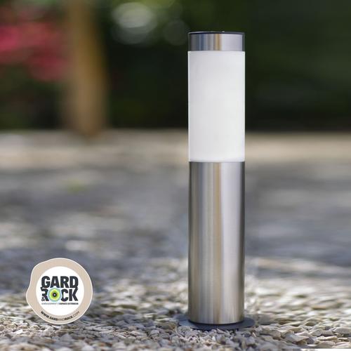 Visuel 3 du produit Borne solaire lanterne amovible coloris gris en inox Gard&Rock - Ø 8 x 42 cm