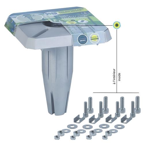 Visuel 11 du produit Pied amovible parasol déporté fixation universelle coloris gris en aluminium Gard&Rock - 17 x 17 x 18 cm