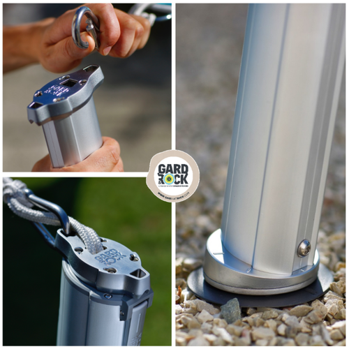 Visuel 7 du produit Mât pour voile d'ombrage téléscopique coloris gris en aluminium Gard&Rock - Ø 10 cm