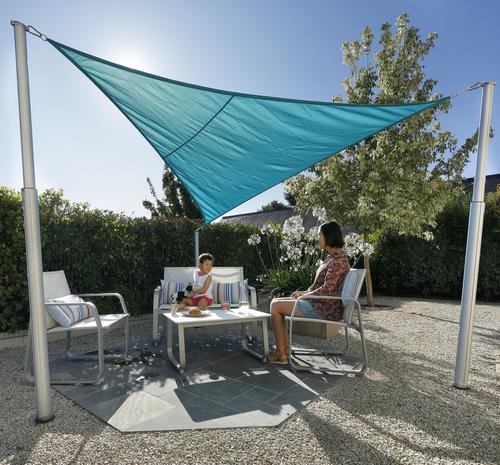 Visuel 10 du produit Mât pour voile d'ombrage téléscopique coloris gris en aluminium Gard&Rock - Ø 10 cm