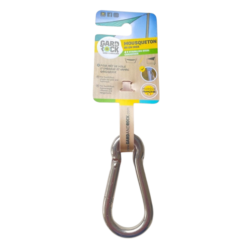 Visuel 2 du produit Mousqueton pour hamac, voile d'ombrage ou cordage Ø8mm coloris gris en inox Gard&Rock - 8x4x0.8cm