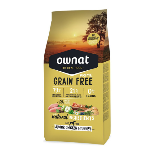 Visuel 1 du produit Croquette pour chiot Ownat Grain Free Prime poulet et dinde Ownat - 3 kg
