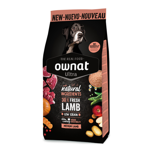 Visuel 1 du produit Croquette pour chien adulte stérilisé de taille moyenne à l'agneau et riz Ownat - 3 kg