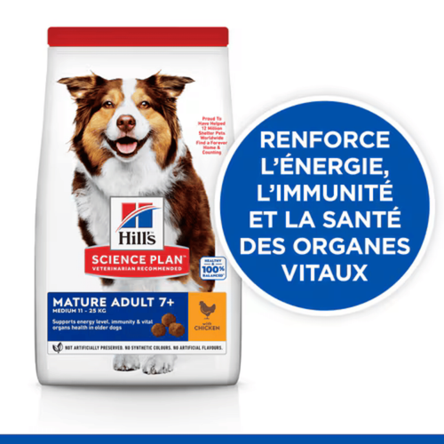Visuel 6 du produit Croquettes pour chien mature medium poulet Hill's Science Plan - 18 kg