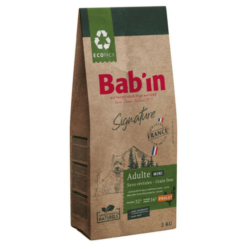 Visuel 1 du produit Croquettes pour chien mini adulte au poulet sans céréales Bab'in Signature - 2 kg