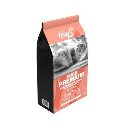 Visuel 1 du produit Croquette pour chat adulte stérilisé au saumon light Hays Pure Premium - 6 kg