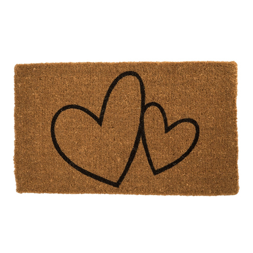 Visuel 1 du produit Paillasson 2 cœurs coloris noir - 40 x 72 cm