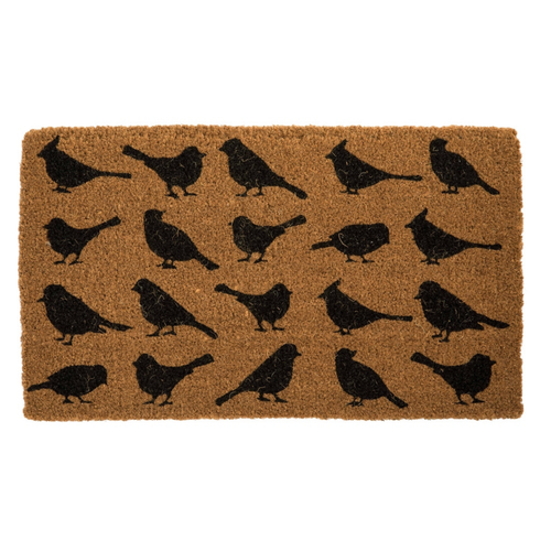 Visuel 1 du produit Paillasson oiseaux en ligne coloris noir en coton - 40 x 72 cm