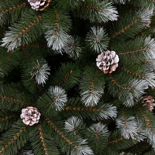 Visuel 3 du produit Sapin de Noël artificiel coloris vert givré avec pommes de pin Pittsburgh - 155 cm