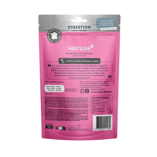 Visuel 2 du produit Friandises pour chien barres à mâcher digestion Marly & Dan - 80 g