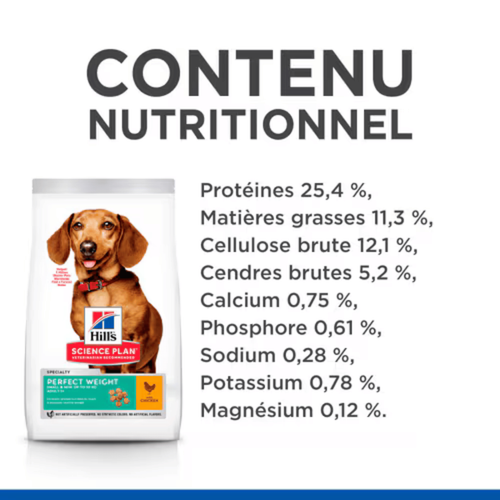 Visuel 3 du produit Croquette pour chien adulte de petite taille Weight au poulet Hill's - 1,5 kg