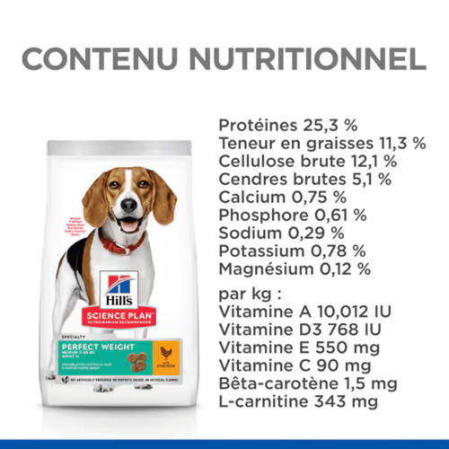 Visuel 3 du produit Croquette pour chien adulte de petite taille Weight au poulet Hill's - 12 kg