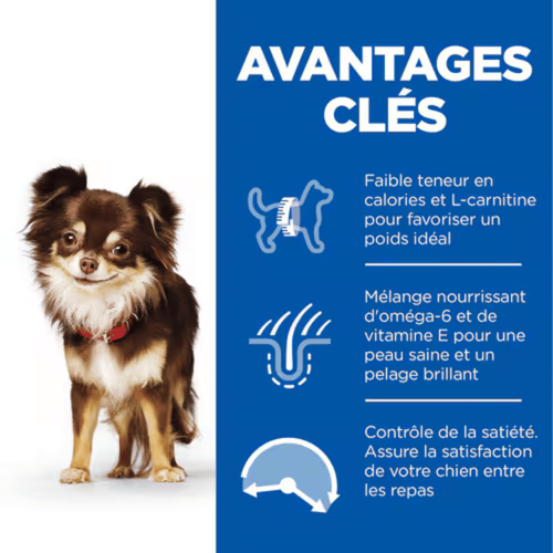 Visuel 4 du produit Croquette pour chien adulte de petite taille light au poulet Hill's - 6 kg