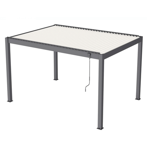 Visuel 2 du produit Pergola bioclimatique manuelle STAR LED 3x4m Grey/Blanc - PROLOISIRS