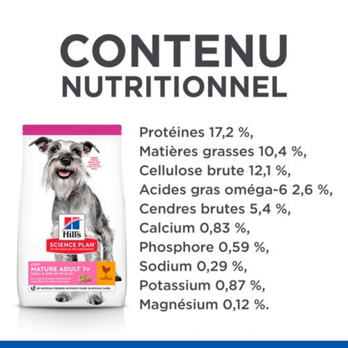 Visuel 2 du produit Croquette pour chien mature de petite taille au poulet Hill's - 2,5 kg