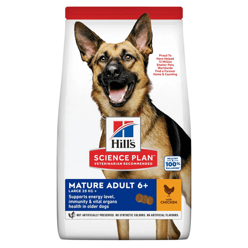 Visuel 1 du produit Croquette pour chien mature grande race au poulet Hill's - 12 kg