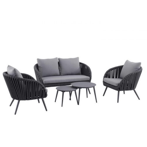 Visuel 1 du produit Salon bas de jardin 4 places, gris - CREADOR cordo