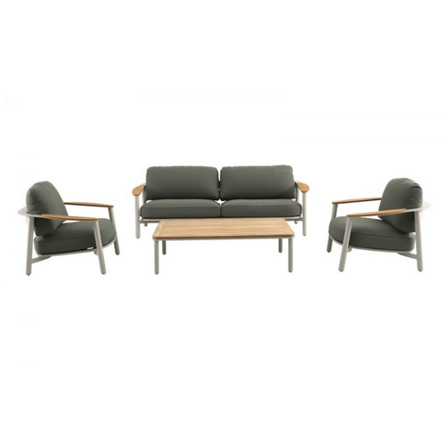 Visuel 1 du produit Salon bas en teck FSC beige/vert ROYAL GARDEN KEMO